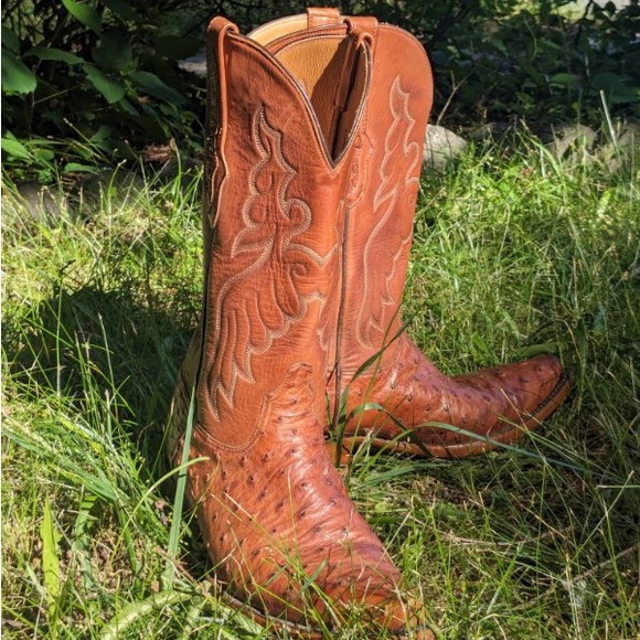 Handmade ostrich leather cowboy boots Size 10